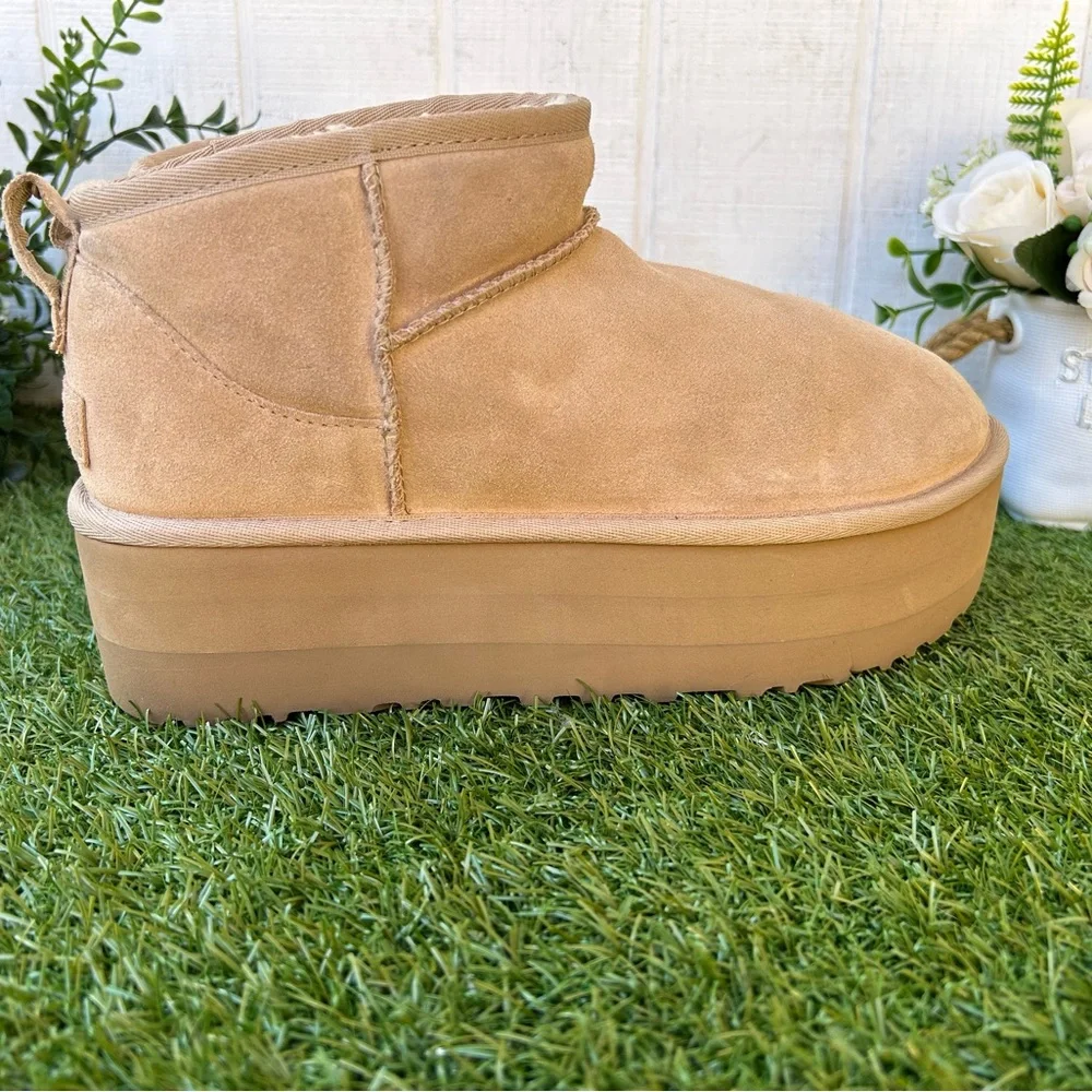 UGG women Ultra Mini Platform Size 9 gently used Color: Sand